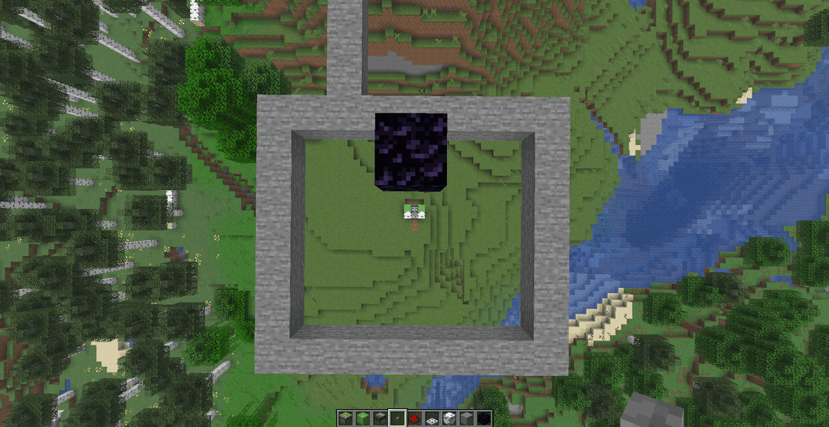 Top station: Place obsidian above the top part of the elevator to stop it at the desired height. To launch it down, install…