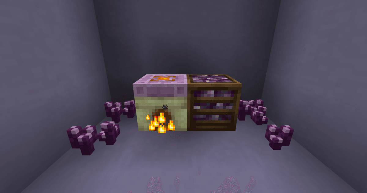 End Furnace — a cooking block with no GUI of its own. It supplies heat to the Farmer's Delight skillet and cooking pot and…