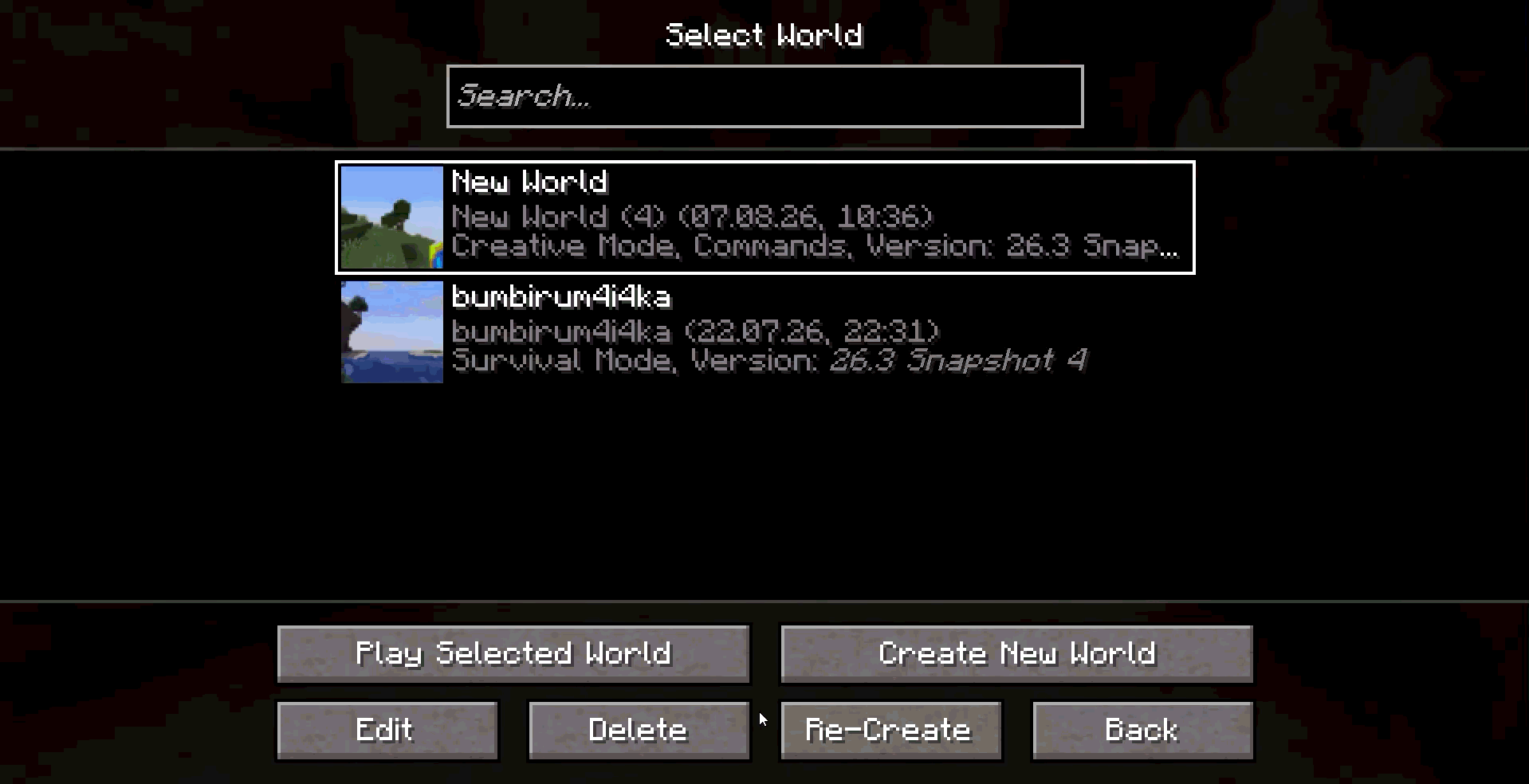 Запустіть Minecraft або відкрийте провідник Windows.Швидкий спосіб з гри:У головному меню натисніть одиночна гра…