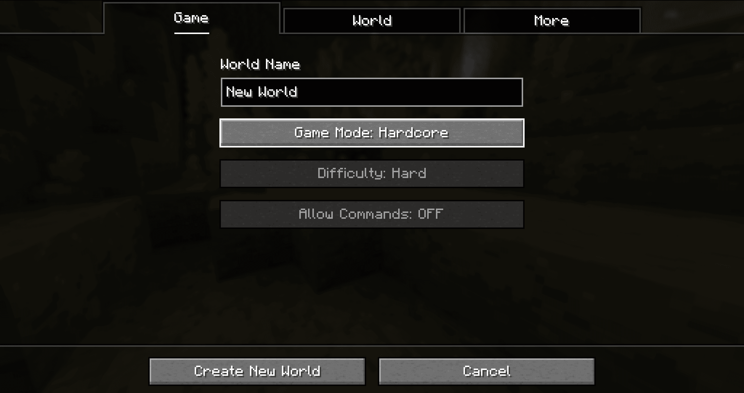 Як увімкнути хардкор у Minecraft