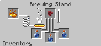 Place the Brewing Stand, and put Blaze Powder into the left fuel slot. Insert up to three Water Bottles in the bottom slots…