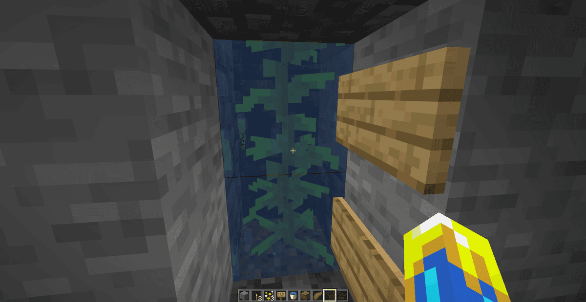 Pour one bucket of water at the very top of the shaft so the water flows all the way to the bottom.Go inside the water…