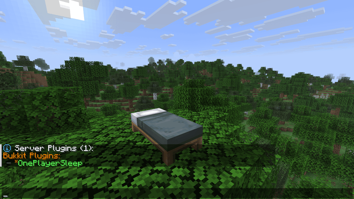 The plugin handles the sleep event at the server level: when a player gets into bed, the check for the number of sleepers is…