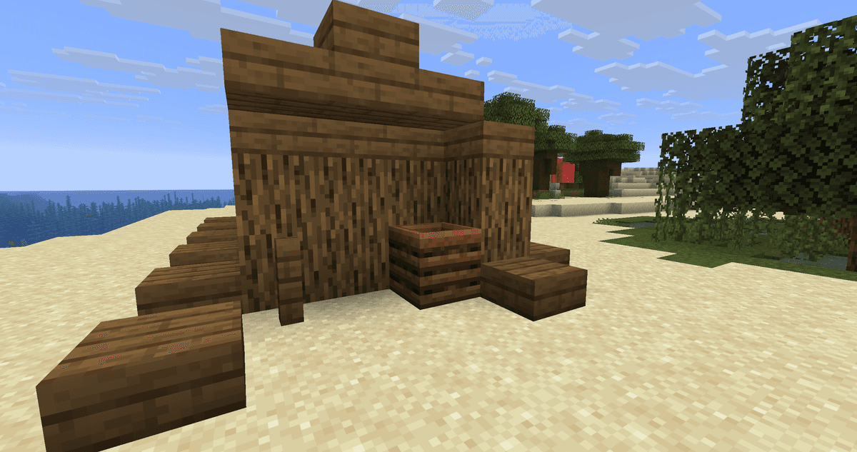 Enclose the niche with opaque blocks on three sides.Inside, place a bed if needed so the villager can reach it.Cover the…