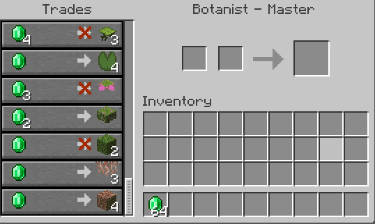 Trading with the botanist significantly speeds up the construction of complex gardens in survival, providing stable access…