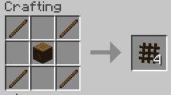 Crafting wooden Lattices. They are created from sticks and a log. Lattices can be hung flat on walls or placed horizontally…