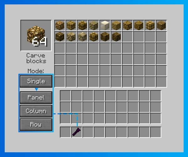 The chisel interface allows you to select a desired block design. Both the diamond and obsidian chisels offer the following…
