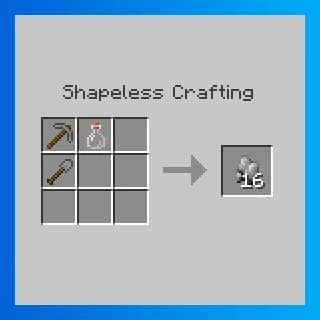 Smashing Rock — Converts cobblestone to gravel, gravel to sand, etc., upon contact when thrown (right-click)