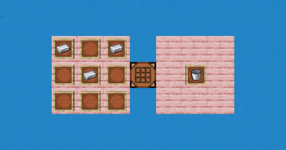 Craft a bucket using 3 iron ingots.