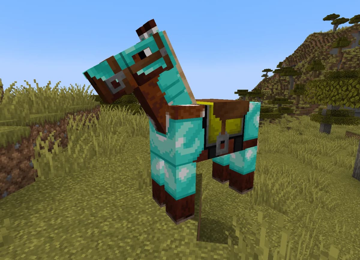 Horse armor can be found in chests but cannot be crafted.