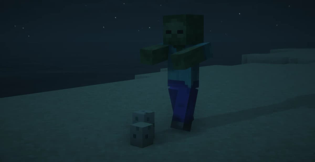 Protect baby turtles from mobs, as they can fall victim to zombies, skeletons, and other hostile creatures.
