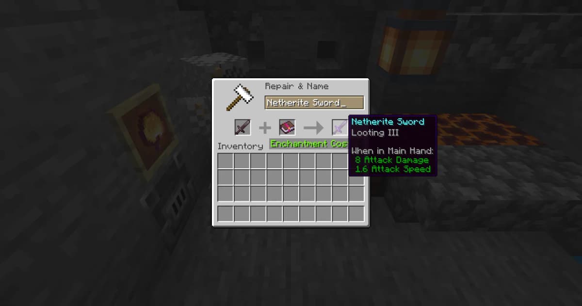 Find or craft an anvil. Place your sword and an enchanted book with "Looting" into the anvil. Combine them to get a sword…