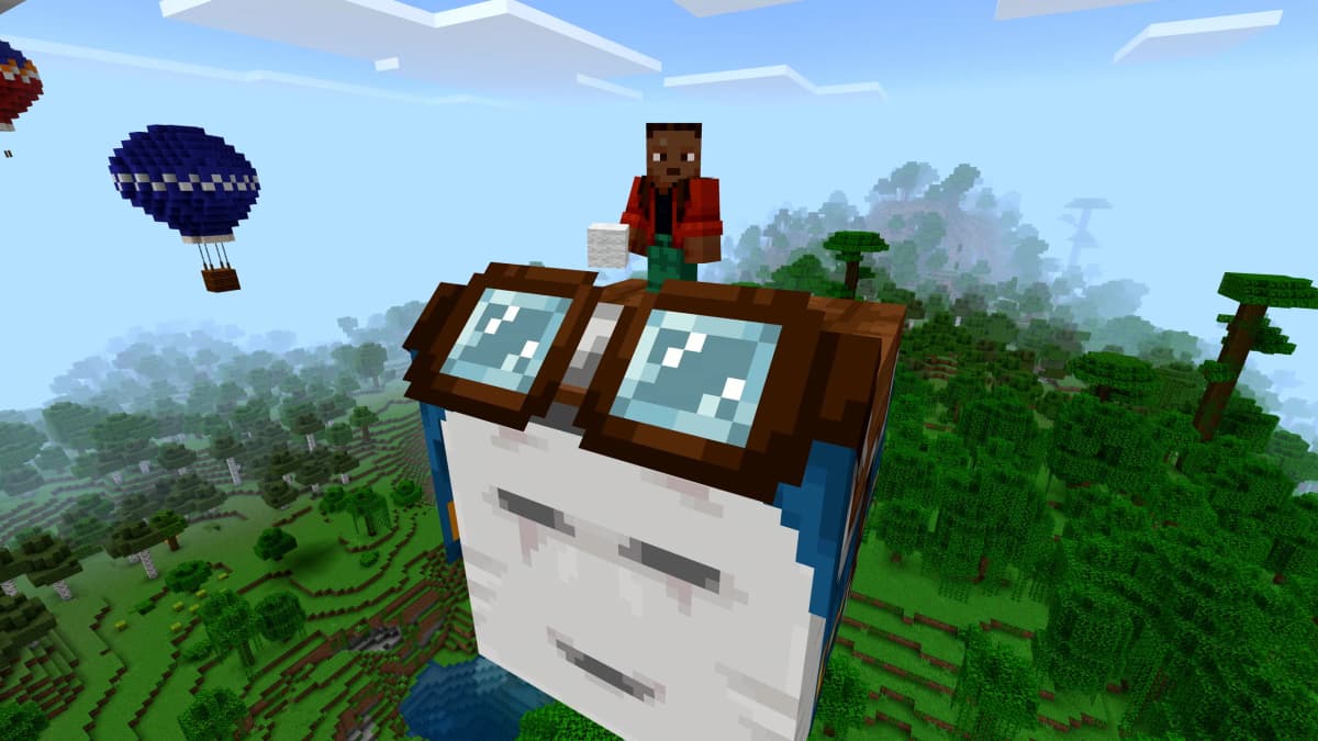 Crafting: 3 skóry + 2 szyby + 1 kolorowa wełna. Użycie: Pozwala dosiąść Szczęśliwego ghasta. Wtedy ghast zakłada okulary…
