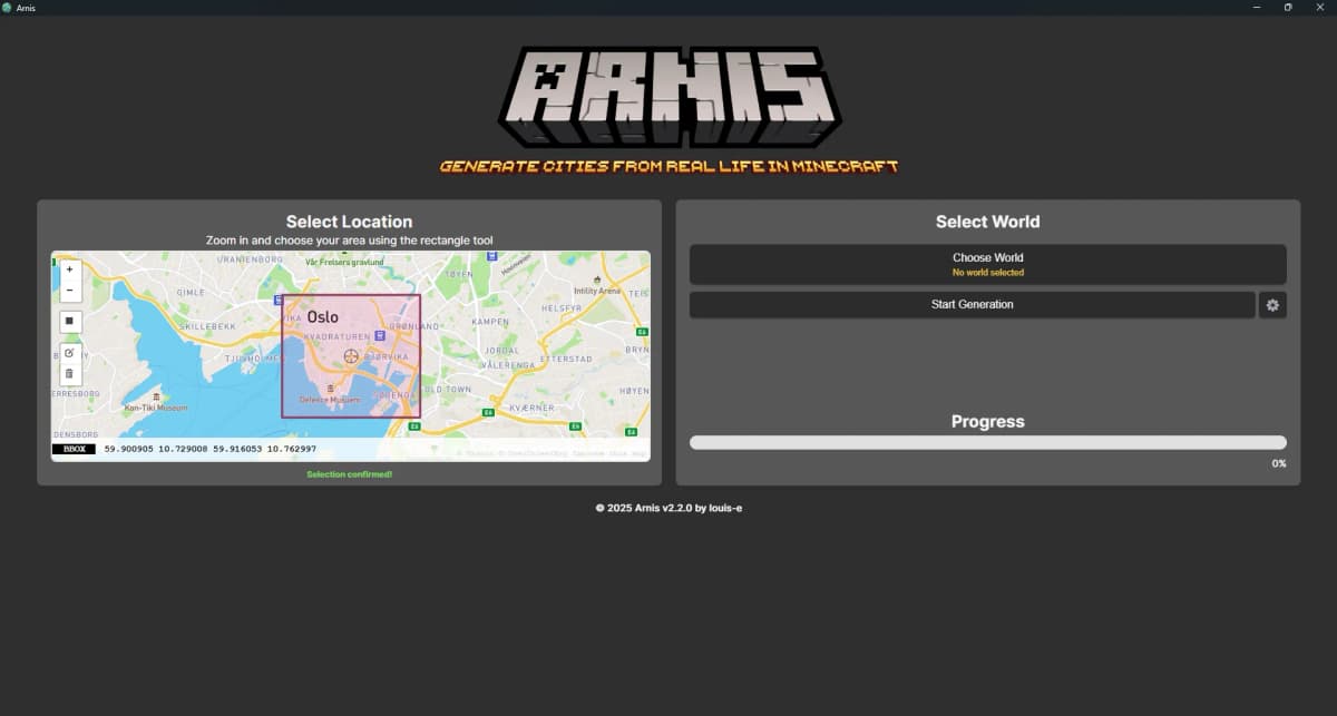 To select the generation area, click on the small black square and then use your mouse to highlight the part of the city you…