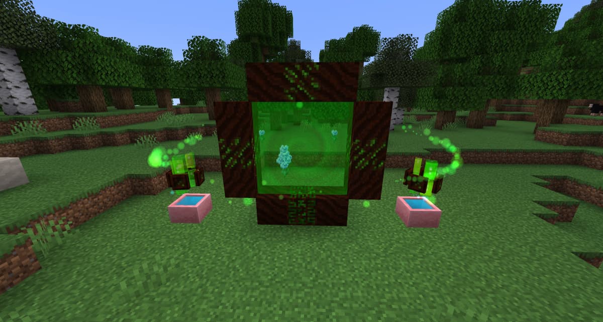 Right-click the portal core with the wand—it will activate.