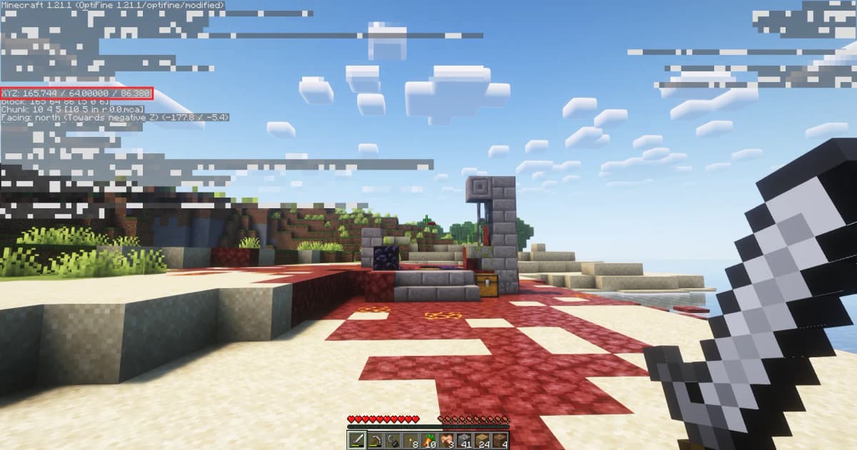 Світ Minecraft розділений на три осі: X (горизонталь), Y (висота) та Z (горизонталь). Дізнатися свої поточні координати…
