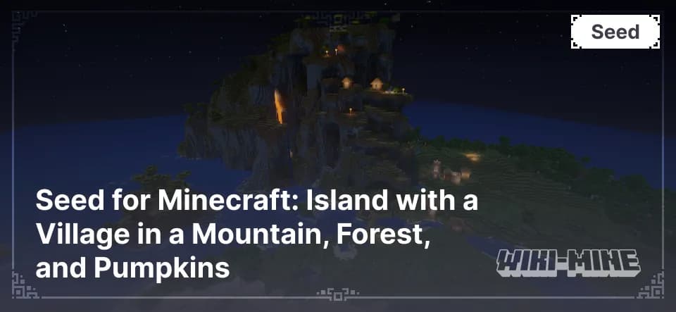 Minecraft Seed – Island Village with Forest and Pumpkins