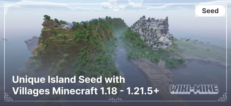 Unique Island Seed with Villages Minecraft 1.18 - 1.21.5+