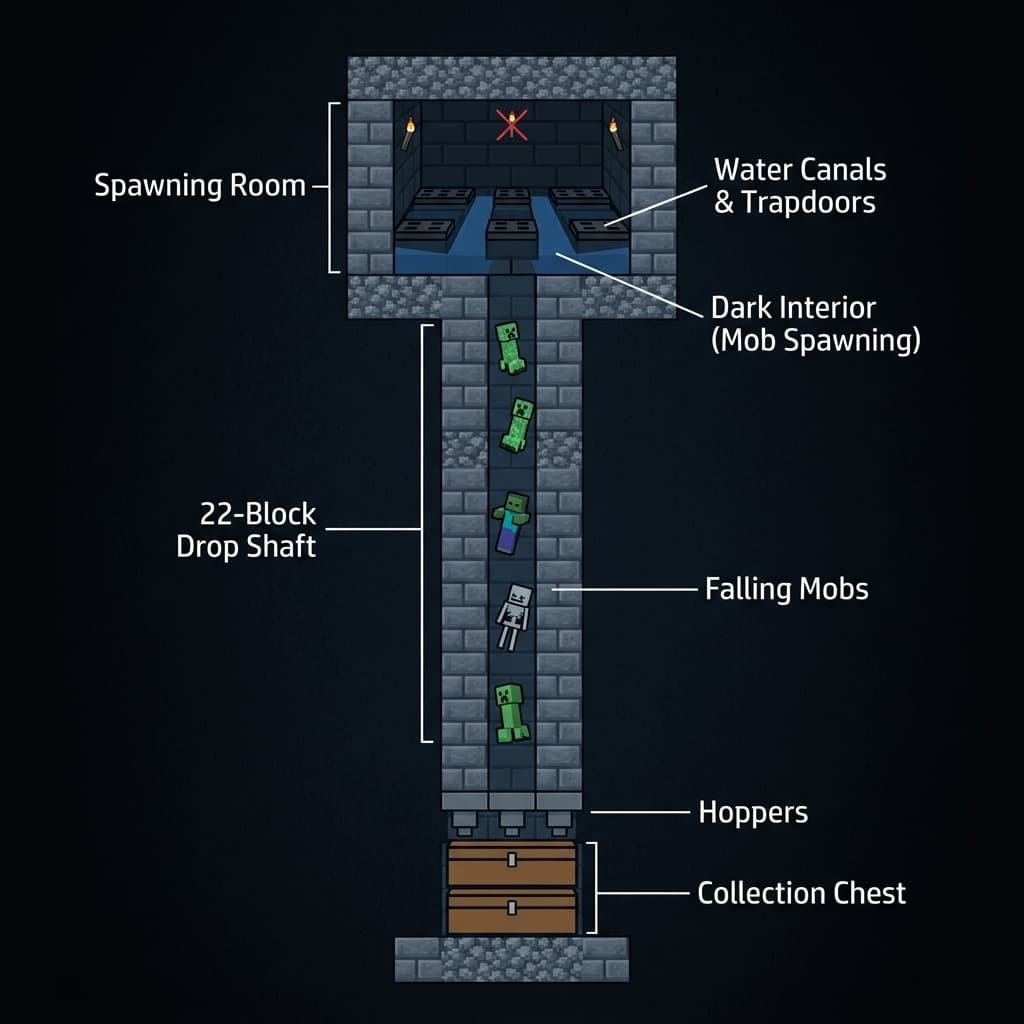 Minecraft Java Edition'da Klasik Bir Mob Çiftliği Nasıl Yapılır: Adım Adım Rehber