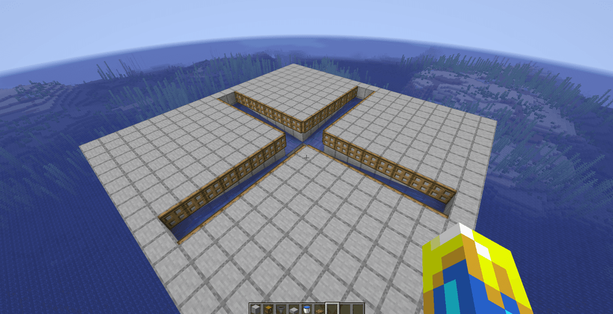 Place wooden trapdoors along the upper edges of the inner walls of the water channels and make sure to open them. The…