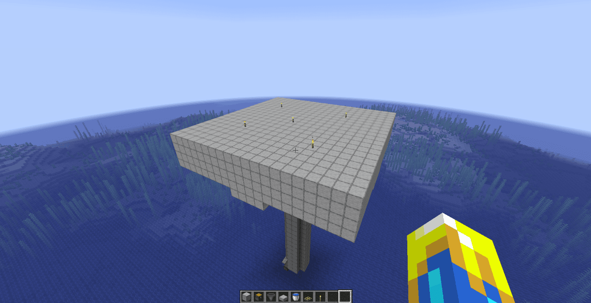 To prevent mobs from spawning on the outside of the roof, place torches or cover the entire surface of the roof with bottom…