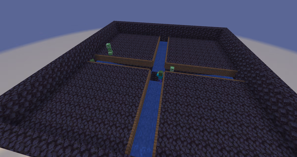 ⚠️ Spiders can clog the channels. A spider spawn requires a 3×3 area, so it cannot pass through a 1×1 hole and will hold the…
