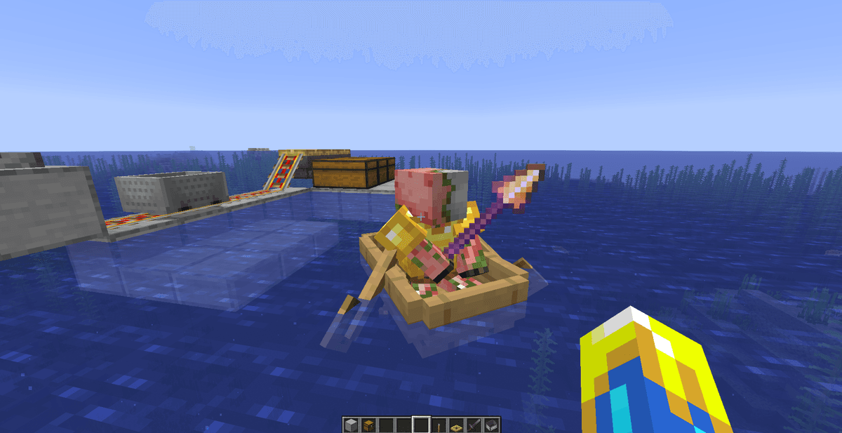 Find the mob in the Nether and lure it through the portal into the Overworld using a minecart or boat.