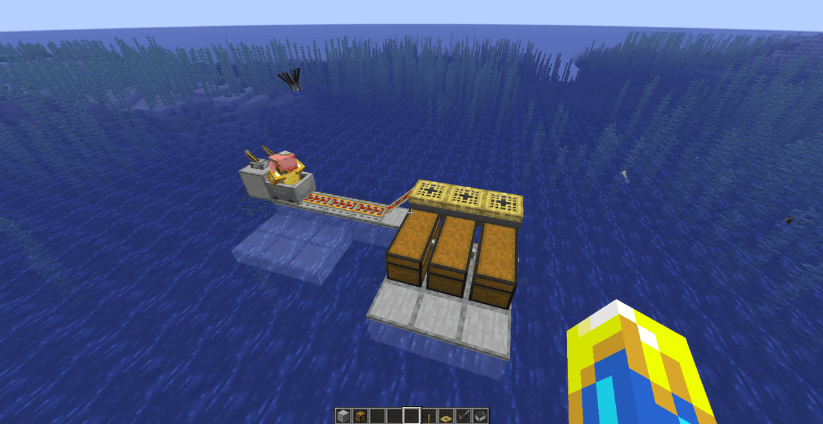 Find the mob in the Nether and lure it through the portal into the Overworld using a minecart or boat.