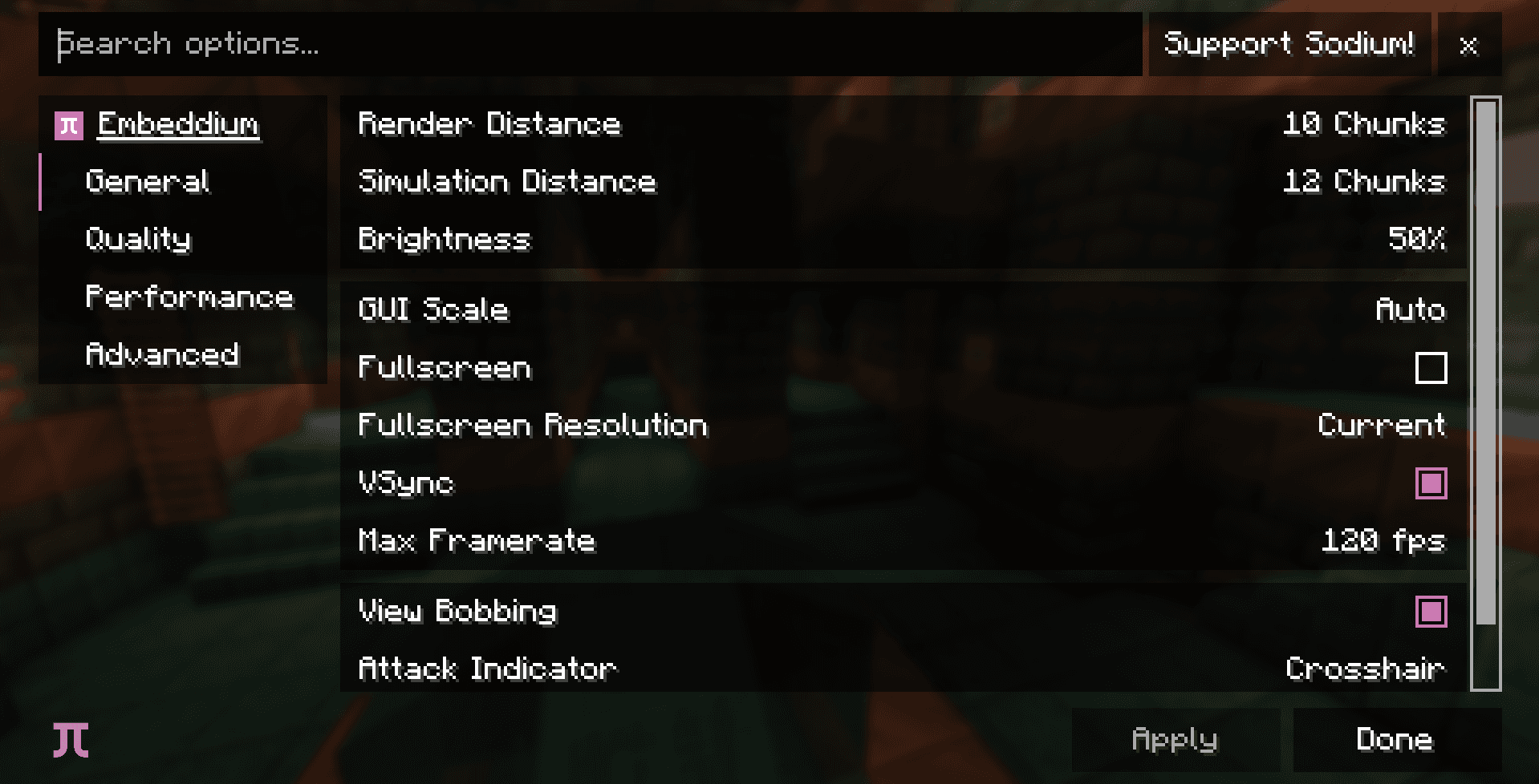 Embeddium — Minecraft Java Edition 1.21.1