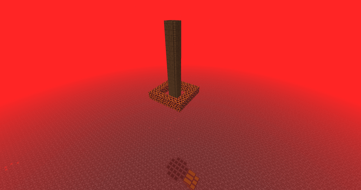 From the bottom building block, place 9 Trapdoors upwards and open them. Repeat for all four sides — 36 open trapdoors in…