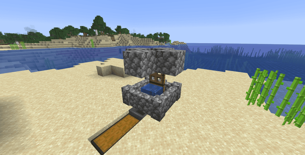 Right above the hoppers, place a trapdoor on the second block level. It separates the collection chamber from the upper tier…