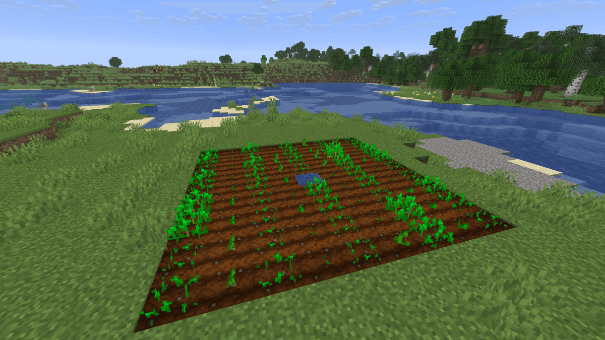 One water block irrigates 4 blocks in each horizontal direction.The water must be at ground level or higher — otherwise it…
