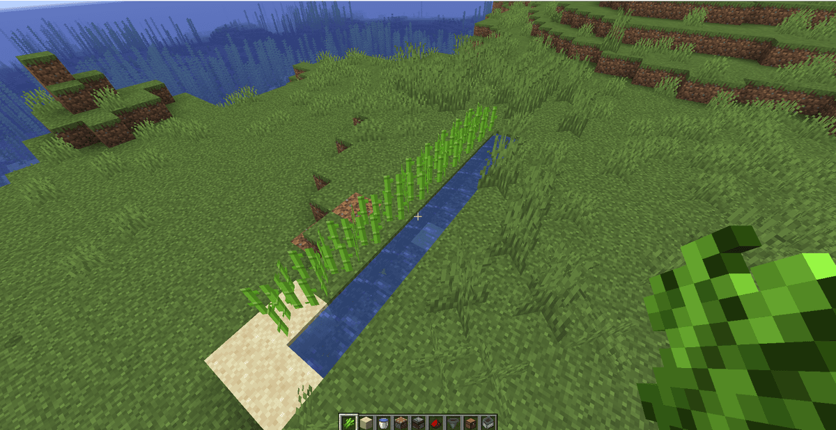 Dig a trench 10 blocks long and fill it with water so that each block is a source or a stable flow.Parallel to the water…