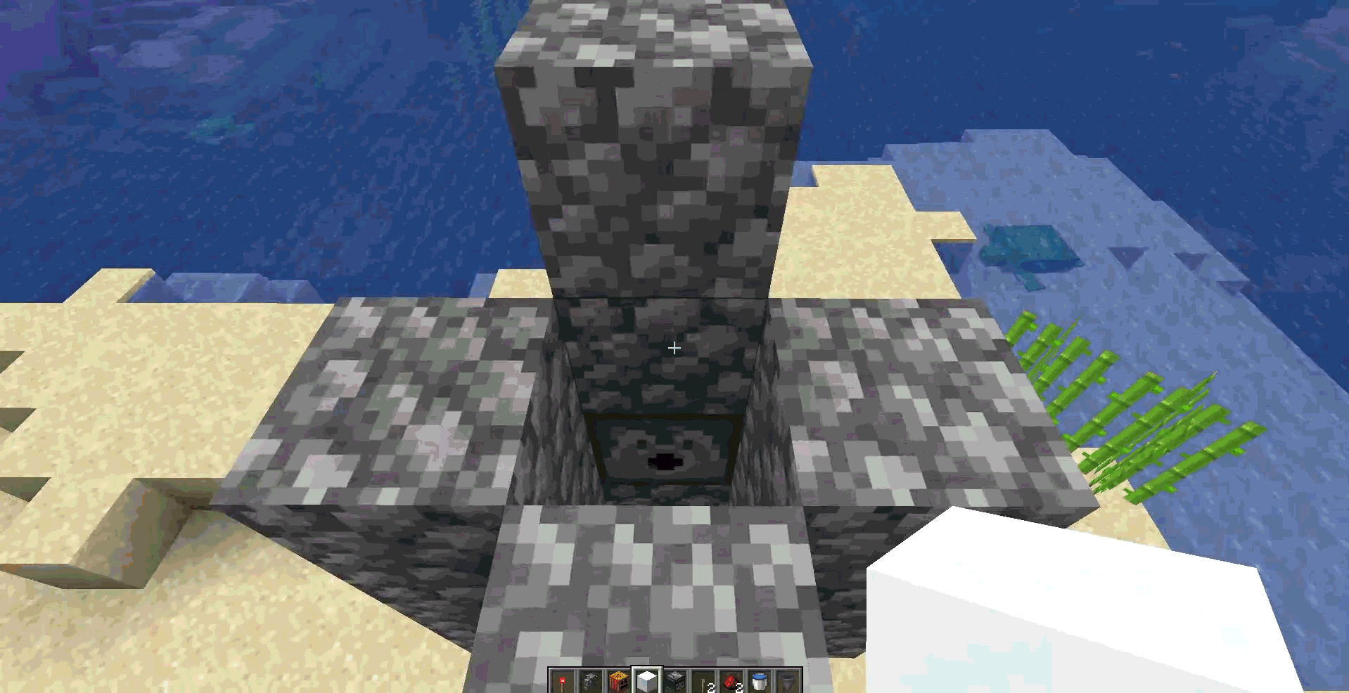 Build 24 snow golems in the prepared upper chamber. To do this, sequentially place two snow blocks and a carved…