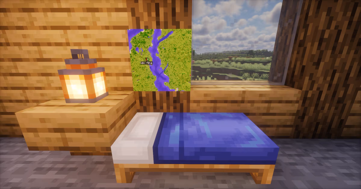 Displaying the Map on a Wall: Place the map in an item frame and hang it on a wall for easy viewing.