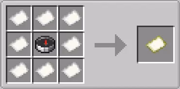 On a crafting table, place the compass in the center and surround it with eight sheets of paper. This will create an empty…