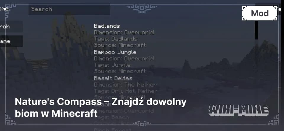 Nature's Compass – Znajdź dowolny biom w Minecraft