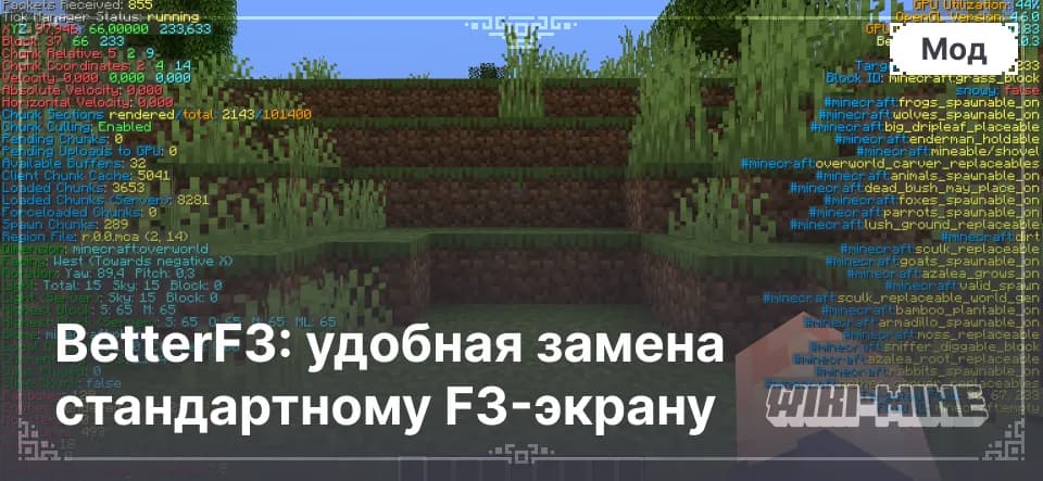 BetterF3: удобная замена стандартному F3-экрану