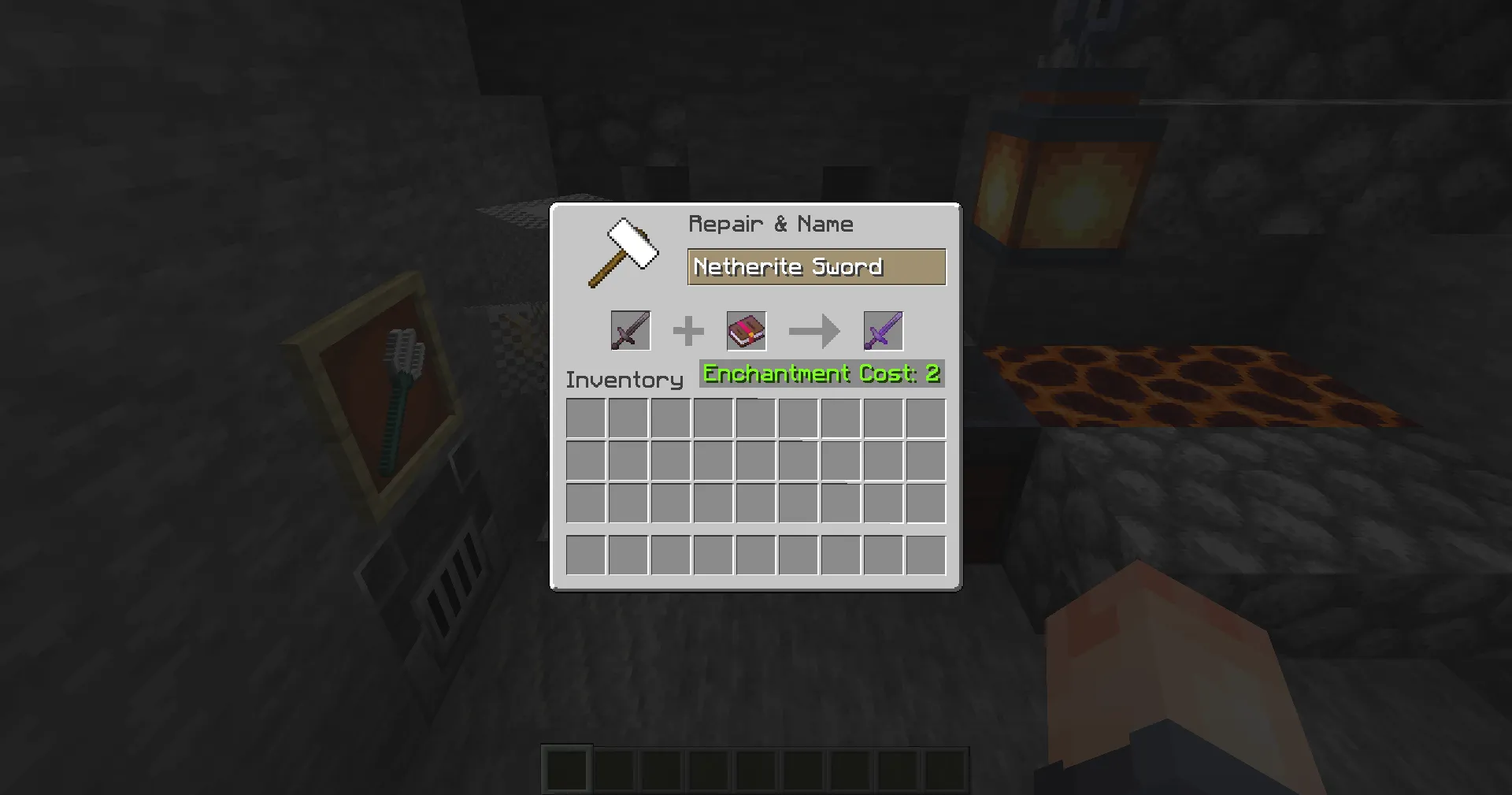 Find a book with the Knockback enchantment. Use an anvil. Place the sword and the enchanted book. Combine them to apply the…
