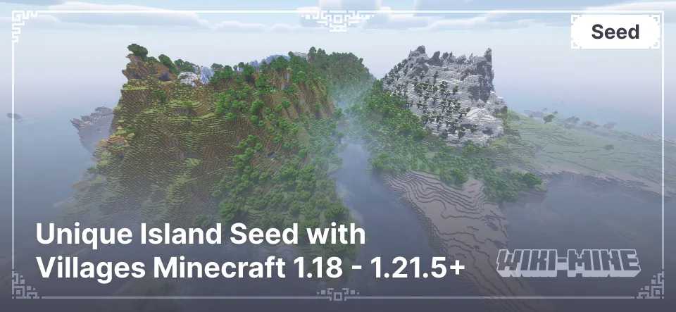 Unique Island Seed with Villages Minecraft 1.18 - 1.21.5+